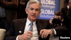 FILE - Federal Reserve Chairman Jerome Powell attends IMFC plenary during the IMF/World Bank spring meeting in Washington, April 21, 2018.