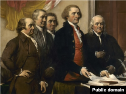 John Adams (left), the second U.S. president, and Thomas Jefferson (center), the third U.S. president, both inherited land from their fathers. (Public Domain)