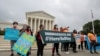 In this June 18, 2020, photo, Deferred Action for Childhood Arrivals (DACA) students celebrate in front of the Supreme Court after the Supreme Court rejected President Donald Trump's effort to end legal protections for young immigrants in Washington…