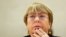 FILE - U.N. High Commissioner for Human Rights Michelle Bachelet attends a session of the Human Rights Council at the United Nations in Geneva, Switzerland, Sept. 9, 2019.
