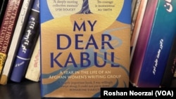 A copy of “My Dear Kabul,” a book that chronicles the first year of Taliban rule from the perspective of Afghan women in a writing group.