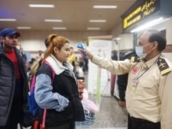 Passengers arriving Thursday from China to the Lahore airport were being screened for the coronavirus responsible for nearly 20 deaths in China. (Courtesy Pakistan Health Ministry)