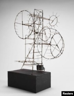 A handout picture shows "Prayer Wheel," a 1954 steel wire sculpture by Jean Tinguely, which is on display in the show "Experiments in Truth: Gandhi and Images of Nonviolence," at The Menil Collection museum in Houston. (Artists Rights Society/ADAGP/)