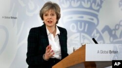 17일 테리사 메이 영국 총리가 런던에서 브렉시트 협상에 관한 정부의 계획에 관해 연설했다.
