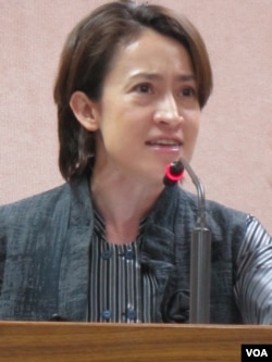 台灣在野的民進黨立委 蕭美琴(美國之音張永泰拍攝)