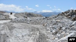 FILE - A talc quarry is seen in Europe, July 20, 2011. A report Tuesday said the illegal mining of talc in Afghanistan is funding insurgent activity by Islamic State and the Taliban.