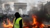 Blazes, Clashes Hit Paris During Yellow Vest Protest