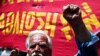 A protester shouts slogans during a May Day protest in Athens, May 1, 2012.