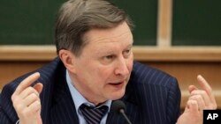 FILE - Kremlin's Chief of Staff Sergei Ivanov during a meeting in Moscow, Dec. 9, 2012. 
