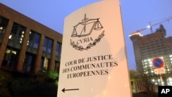 FILE - The European Court of Justice in Luxembourg.