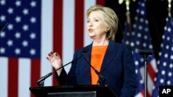 Democratic presidential candidate Hillary Clinton gives an address on national security, in San Diego, California, June 2, 2016.