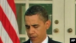 President Barack Obama reacting to his Nobel Peace Prize