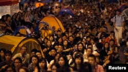 香港示威民眾街頭爭民主情形(2014年10月21日)