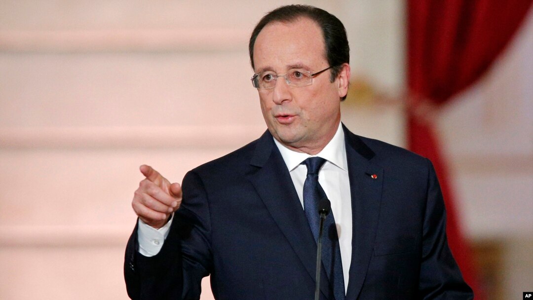 Presiden Perancis Francois Hollande dalam sebuah konferensi pers di Perancis (Foto: dok).