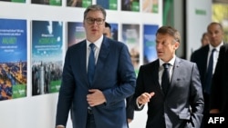 Aleksandar Vučić i Emanuel Makron u Novom Sadu (OLIVER BUNIC/AFP)