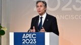 Ngoại trưởng Mỹ Blinken phát biểu tại lễ ký Hiệp định 123 về hạt nhân với Philippines bên lề hội nghị APEC ở in San Francisco, 16/11/2023.