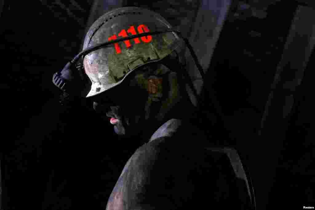 A miner works underground at the CSM hard coal deep-cast mine in the village of Stonava near the town of Karvina, Czech Republic, Oct. 14, 2024. REUTERS/DDavid W Cerny