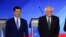 Pete Buttigieg et Bernie Sanders lors du débat démocrate à Manchester dans le New Hampshire le 7 février 2020.