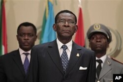 FILE - Equatorial Guinea President Teodoro Obiang Nguema, July 1, 2011.