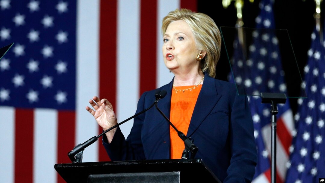 Democratic presidential candidate Hillary Clinton gives an address on national security, in San Diego, California, June 2, 2016.