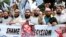Supporters of Muslim Student Organization chant slogans during a protest after the Supreme Court overturned the conviction of a Christian woman sentenced to death for blasphemy against Islam, in Islamabad, Pakistan, Nov. 2, 2018. 