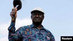 L'opposant Raila Odinga à un rassemblement à Nairobi, Kenya, le 13 août 2017.