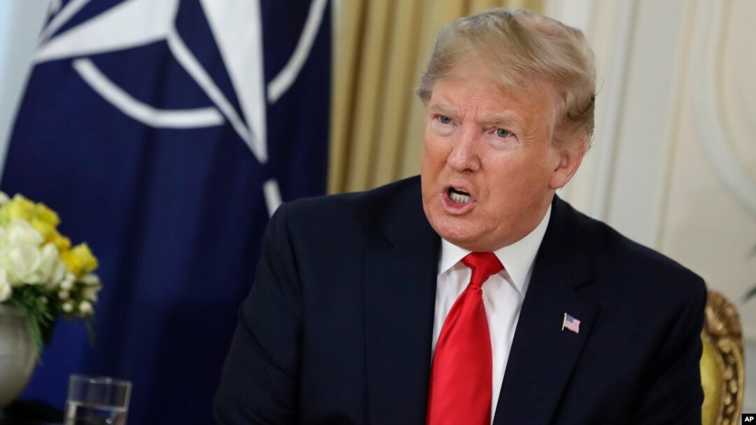 Presiden Amerika Donald Trump berbicara di London, Inggris