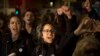 FILE- Women shout outside the Justice Ministry in Madrid, Nov. 4, 2019. People are demonstrating to demand changes in criminal laws and the country's judiciary after a new ruling on a sex assault case revived the debate over the fair treatment of victims.