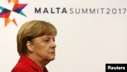 German Chancellor Angela Merkel attends the European Union leaders summit in Malta, Feb. 3, 2017. 