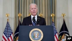 조 바이든 미국 대통령이 지난 5일 백악관에서 연설하고 있다. (자료사진)