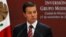 FILE - Mexican President Enrique Pena Nieto gives a speech at Los Pinos presidential residence in Mexico City, Nov. 27, 2017. 