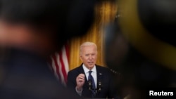 El presidente Joe Biden durante su intervención ante las cámaras el 10 de mayo de 2021, en la Casa Blanca.