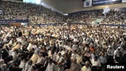 More than 2,000 people attend the opening of the first congress of Morocco's ruling party since the moderate Islamists won the November polls which took place under the theme of good governance in Rabat, July 14, 2012. 