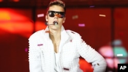 Justin Bieber performing as part of The Believe Tourat Philips Arena on Aug. 10, 2013, in Atlanta.