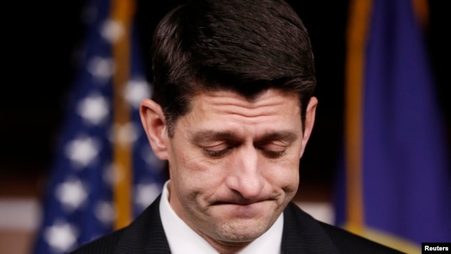 El presidente de la Cámara de Representantes, Paul Ryan, sostiene una conferencia de prensa en el Capitolio en Washington, 24 de marzo de 2017, después de que los republicanos retiraran la Ley de la Ley de Salud Americana.