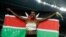 Faith Chepngetich Kipyegon wa Kenya akisherehekea ushindi wake wa mita 1500 Rio