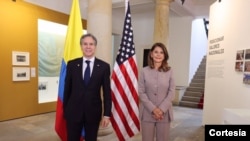 El secretario de Estado de Estados Unidos, Antony Blinken, en el Diálogo de Alto Nivel, con la vicepresidenta y canciller de Colombia, Marta Lucía Ramírez, en Bogotá. [Foto: cortesía del Gobierno de Colombia]