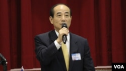 2015年9月13日立法院长王金平在讲话。(美国之音杨明拍摄) 