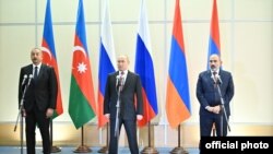 Vladimir Putin, İlham Əliyev və Nikol Paşinyan