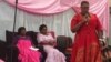Thokozani Khupe addressing some opposition leaders and supporters in Harare.