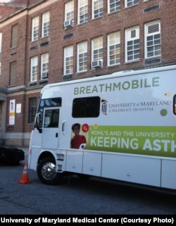 The Breathmobile visits Baltimore schools such as Historic Samuel Coleridge-Taylor to monitor and treat youngsters with asthma, a leading cause of absenteeism.