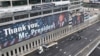 A billboard bearing a portrait of U.S. President Donald Trump is displayed by the Coalition for Regional Security on the facade of a hotel in Tel Aviv, Israel, on Feb. 5, 2025, a day after Trump's shock proposal for the U.S. to take over the Gaza Strip.