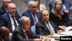 联合国秘书长安东尼奥·古特雷斯(Antonio Guterres)2023年4月24在安理会上发言。（路透社）