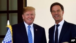 川普总统在白宫会见荷兰首相吕特
