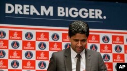 Le président du PSG Nasser Al-Khelaifi au parc des Princes, France, le 17 mai 2013.