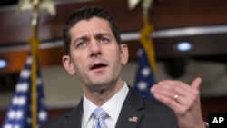 Le chef de file des Républicains à la Chambre des représentants Paul Ryan qualifie l'Obamacare de "loi désastreuse". (Photo prise le 7 janvier 2016 au Congrès des États-Unis à Washington, D.C.)