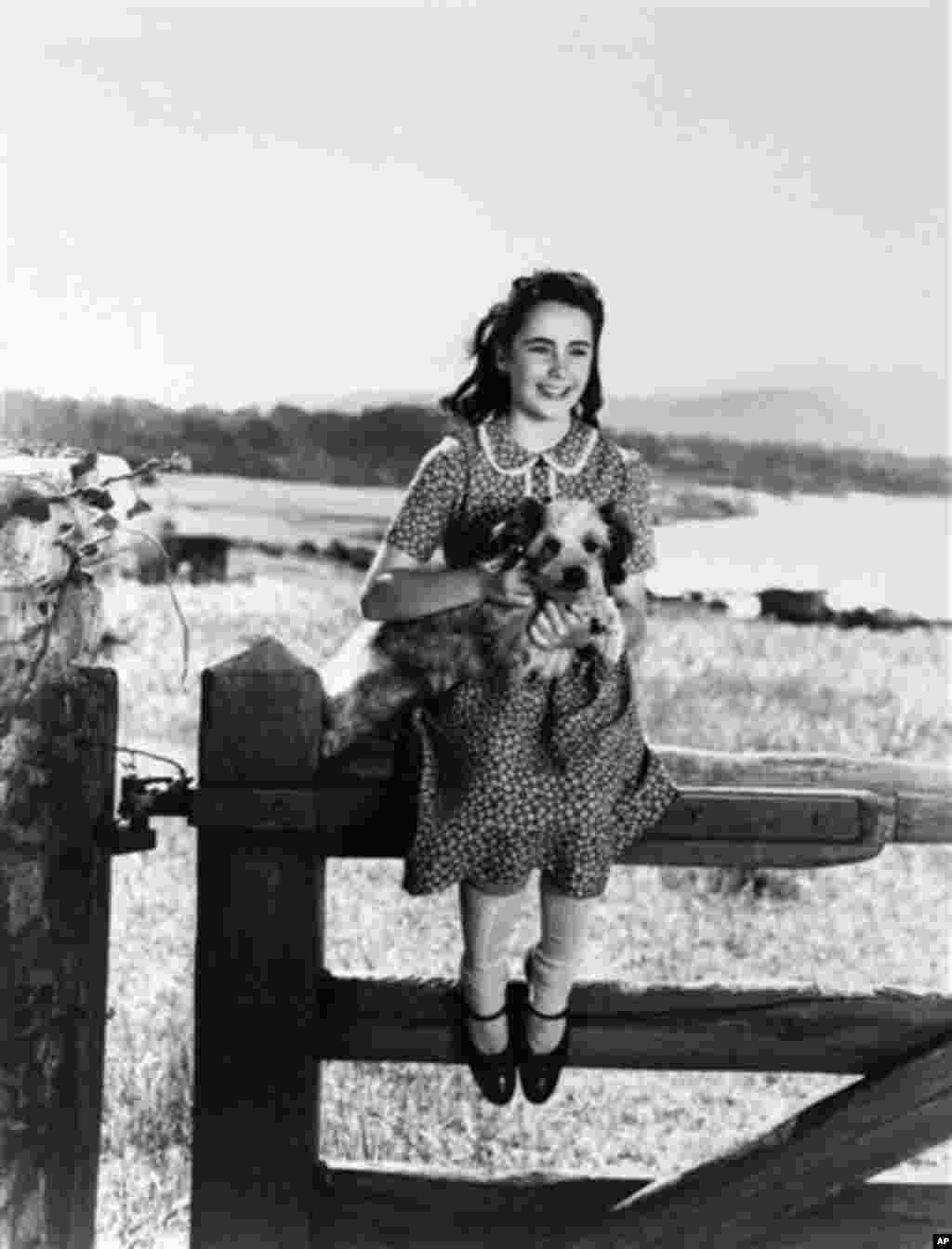 Young actress Elizabeth Taylor is seen during the time that she was filming "National Velvet" (File 1944) - AP