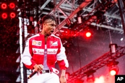 Khalif "Swae Lee" Brown of Rae Sremmurd seen at the 2016 Festival d'ete de Quebec in downtown Quebec City, July 9, 2016, in Quebec City, Quebec, Canada.