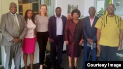 Raphael Khumalo (far right) and media colleagues meeting with Netherlands embassy officials in Harare.