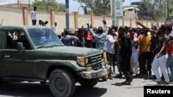 Une manifestation dans le district de Hodan, à Mogadiscio, en Somalie, le 28 février 2023.